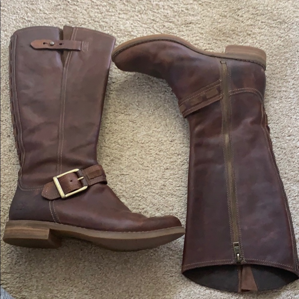 Timberland, brown, tall leather boot